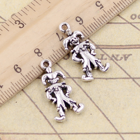 10pcs Charms Clown Joker Jester 25x12mm Tibetan Bronze Silver Color Pendants Antique Jewelry Making DIY Handmade Craft ► Photo 1/2