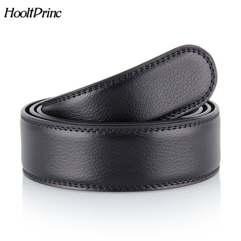 No Buckle Designer Mens Belts Body 3.5cm Wide Split Leather High Quality Men Automatic Belt Body Kemer black coffee ► Photo 1/5