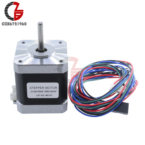 1.8 Degree 42mm 2A 12V NEMA17 2 Phase Hybird Stepper Motor JK42HS48-1684 4-Wire ► Photo 1/1