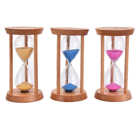 3 Mins Glass&Wood Sand Clock Frame Sandglass Hourglass For Living Room Room Classroom Handmade Home Kitchen Timer ► Photo 1/6