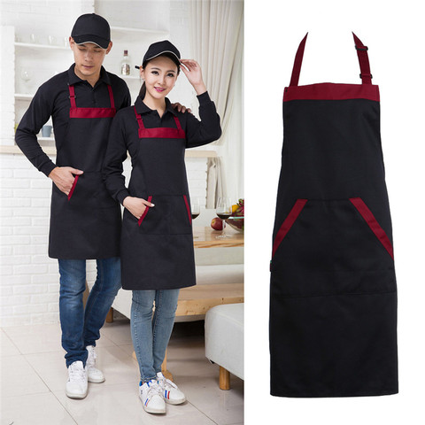 Unisex Halterneck Cooking Baking Aprons Catering Home House Kitchen Apron Aprons with 2 Pockets Kitchen Accessories ► Photo 1/6
