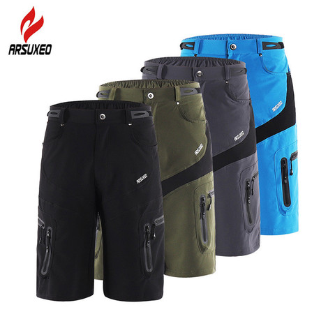 ARSUXEO Men's Tactical Shorts Outdoor Sports Hiking Shorts with Zipper Pocket Breathable Sweat Cycling Mountain Bike MTB Shorts ► Photo 1/6