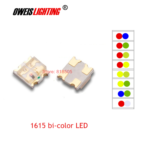 50PCS 0805 SMD LED 1615 bicolor LEDs 2 colors  Red+GREEN / R+BLUE / R+YELLOW / R+YELLOWGREEN / R+WHITE ► Photo 1/5