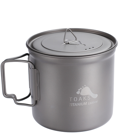 TOAKS POT-1100 Titanium Pot cup Outdoor Camping Bowl with Lid ► Photo 1/6