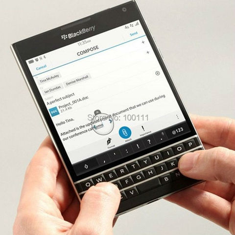 blackBerry Q30 Original BlackBerry passport Q30 Phone unlocked Quad core 3GB RAM 32GB ROM QWERTY keyboard ,Free fast  Shipping ► Photo 1/2