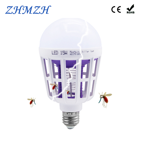 Dual Used 15W LED Bulb E27 Mosquito Killer Lamp 110V 220V Mosquitoes Repellent Killing Lighting Bug Zapper Energy Saving Lamps ► Photo 1/6