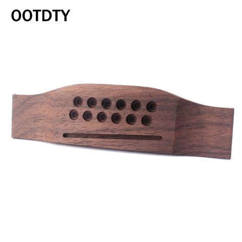 OOTDTY Rosewood Bridge for 12 String Acoustic Guitar Accessories Part Replacement ► Photo 1/6