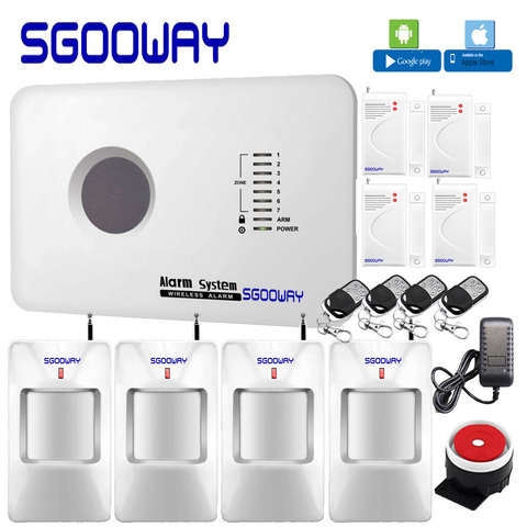 Sgooway Factory Smarts Russian English Spanish polish Android iOS App control Home security alarm systems gsm alarm system ► Photo 1/6