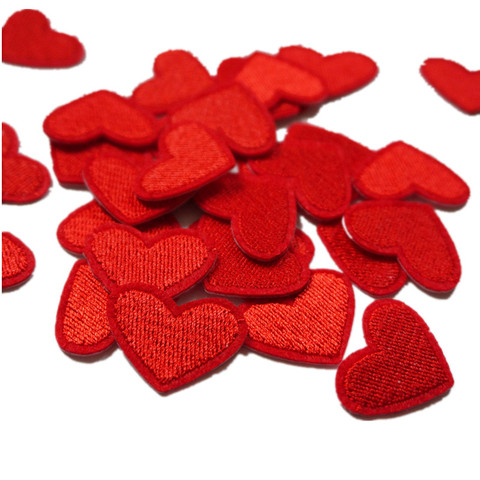 10PCS Red Hearts Embroidered Patches Sew Iron On Embroidery Badges For Bag Jeans Hat T Shirt DIY Appliques Craft Decoration ► Photo 1/3
