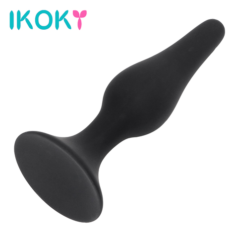 IKOKY Erotic Toys Prostate Massager Butt Plug for Beginner Anal Sex Toys for Men Women Silicone Anal Plug Adult Products Black ► Photo 1/6