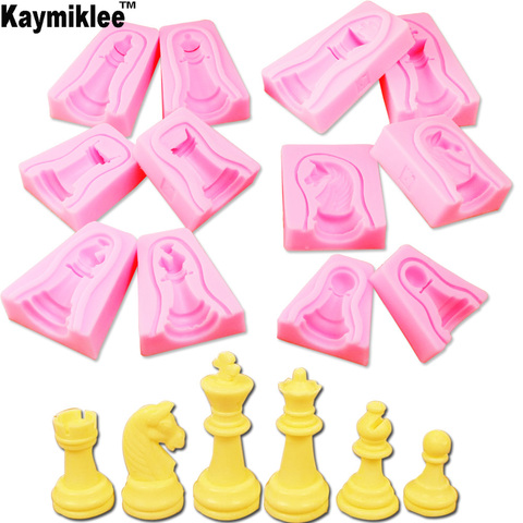 C106 International Chess Silicone Mold Fondant Cake Mould Chocolate Cupcake Decor Cake Topper Baking Decorating Tools ► Photo 1/1