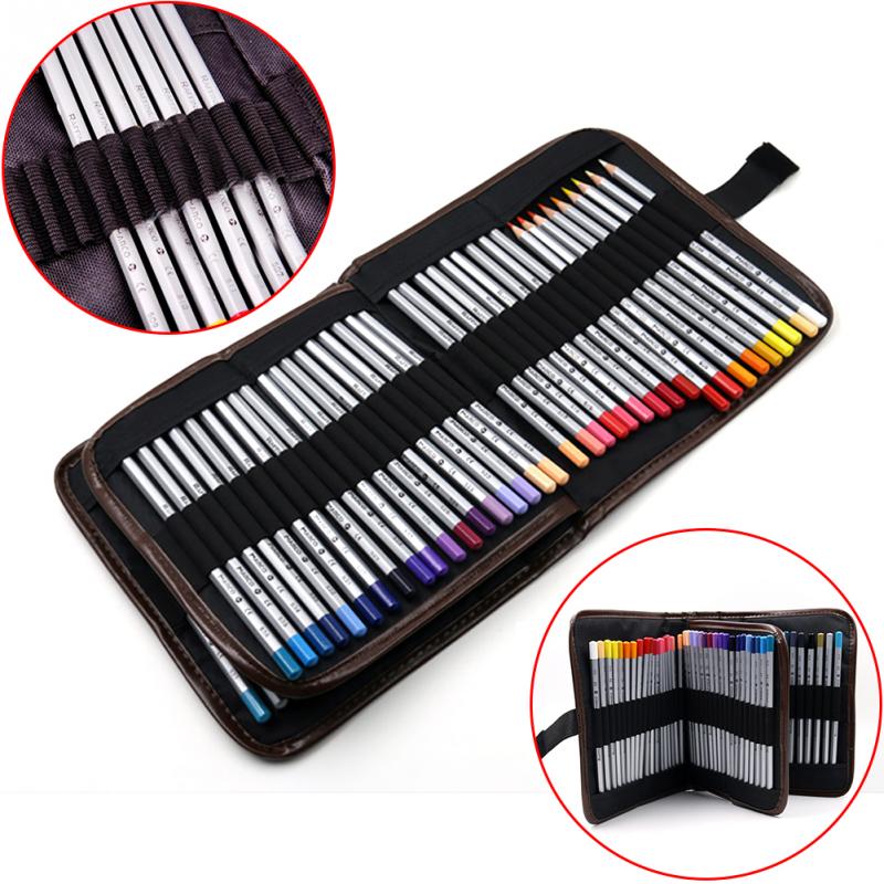72 Holes Cloth Pen Bag Pencil Holder Case Canvas Pouch Foldable Cosmetic Makeup Brush Storage Bag Box School Stationery #921 New ► Photo 1/6
