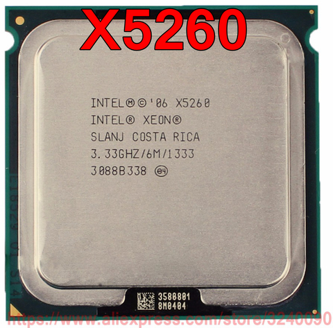 Original Intel CPU Xeon X5260 Processor 3.33GHz/6M/1333MHz Dual-Core Socket 771 free shipping speedy ship out ► Photo 1/1