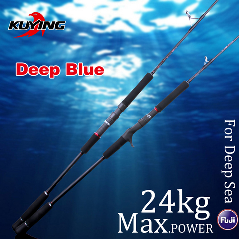 KUYING DEEP BLUE 1 Section Lure Fishing Jigging Rod 1.56m 1.68m Casting Spinning FUJI Parts Carbon Fiber Rods Cane For Deep Sea ► Photo 1/5