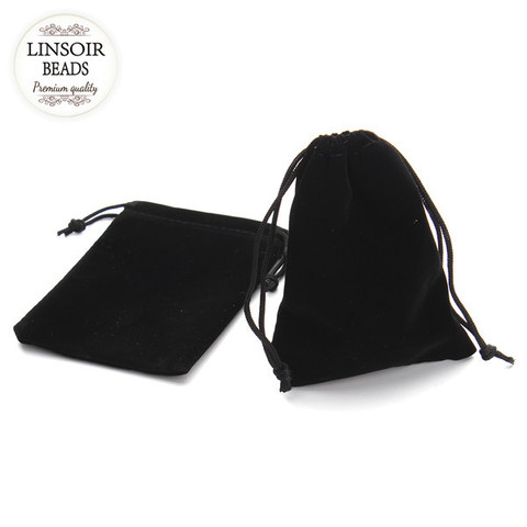 10Pcs 7*9cm/9*12cm Black Velvet Bag Drawstring Pouch Necklace Bracelet Beads Bags Jewelry Packaging Christmas/Wedding Gift Bag ► Photo 1/2