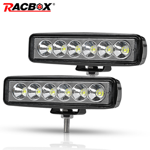 RACBOX 6 inch 18W DRL LED Work Lamp Light 4WD for Jeep LADA Toyota Dodge Off Road Truck Bus Boat Fog Light Car Light Assembly ► Photo 1/6