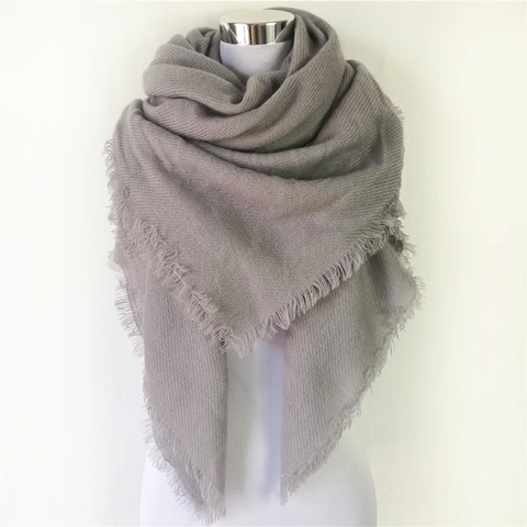 2022 Winter New Brand Design Solid Color Cashmere Women Scarf Large Size Blanket Lady Wool Scarves Square Shawl Cheap Wholesale ► Photo 1/6
