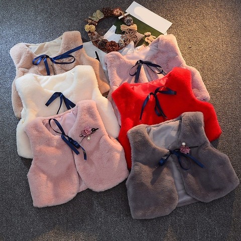 LILIGIRL 4.29$ of Girls Fur Vest Jackets 2022 New Baby Kids Autumn Rabbit Hair Vests Waistcoat for Children Clothes Outerwear ► Photo 1/6
