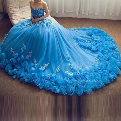 2022 Luxury Blue Sweetheart Quinceanera Dresses A Line With Appliques Lace  Up Sweet 16 Dresses Vestidos De 15 Years Party Gowns - Price history &  Review | AliExpress Seller - kejiadian Store 