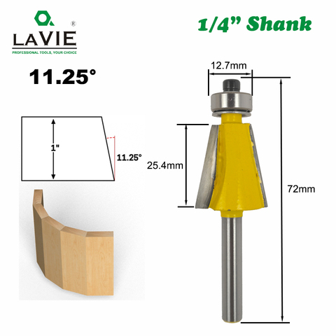 1pc 1/4 Shank 11.25 Degree Chamfer Bevel Edging Router Bit Tungsten Carbide Milling Cutter for Wood Woodworking Bits MC01080 ► Photo 1/3