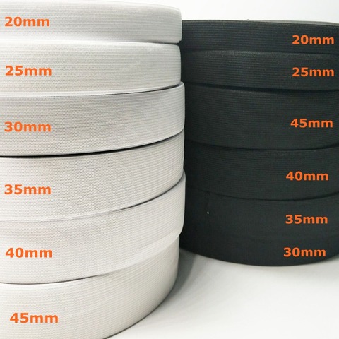 HL 5 meters 3/6/10/12/15/25/30/35/40/45/50/60MM  White/black Nylon Highest Elastic Bands Garment Trousers Sewing Accessories DIY ► Photo 1/6