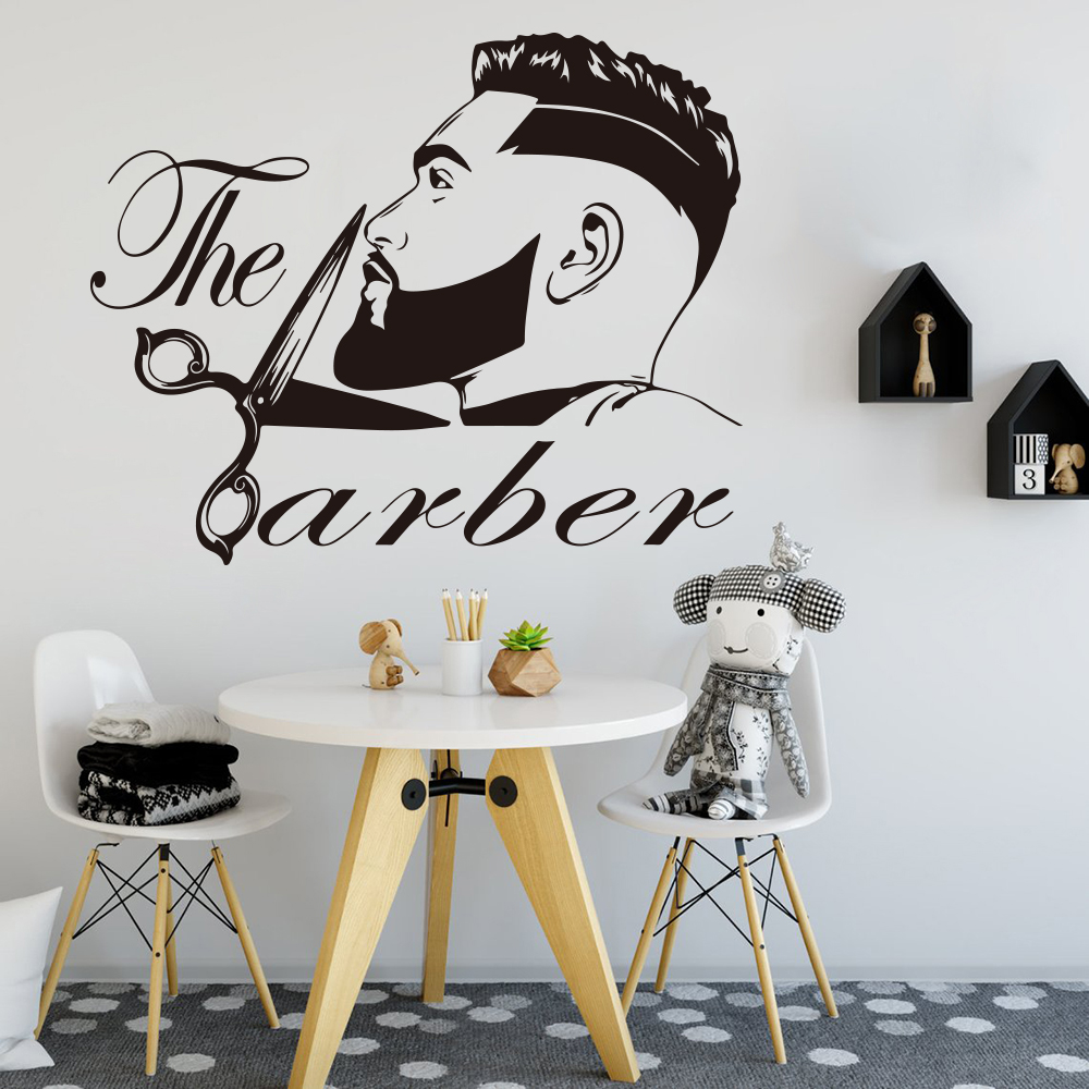 Barber Shop Men Beard Hairstyle Salon Wall Window Decal Grooming Fashion  Hairdresser Hair Cut Barber Shop Wall Sticker Vinyl - Price history &  Review | AliExpress Seller - Shop4986010 Store 