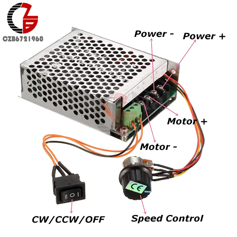 DC 12V 24V 36V 40A PWM Motor Speed Controller CW CCW Revesible Switch Regulator 