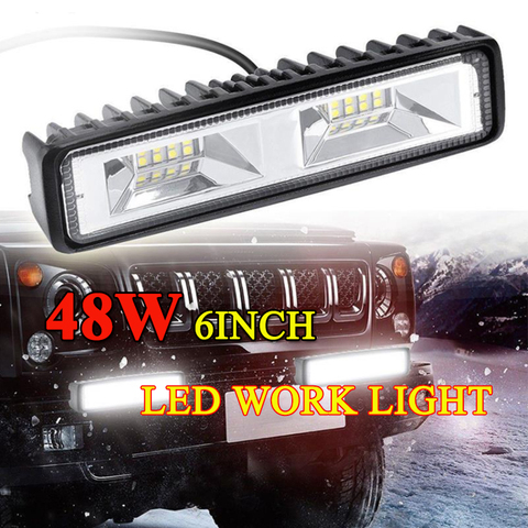 Led Work Light 12V Worklight Waterproof 48W 6Inch Offroad barra led 4x4  Spotlight for ATV SUV Boat Tractor Motorcycle Headlight - Price history &  Review, AliExpress Seller - JSLMin Store