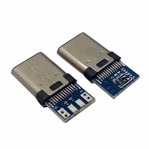 10pcs/Lot DIY 24pin USB 3.1 Type C USB-C Male welding soldering Plug Connector SMT Type  ► Photo 1/1