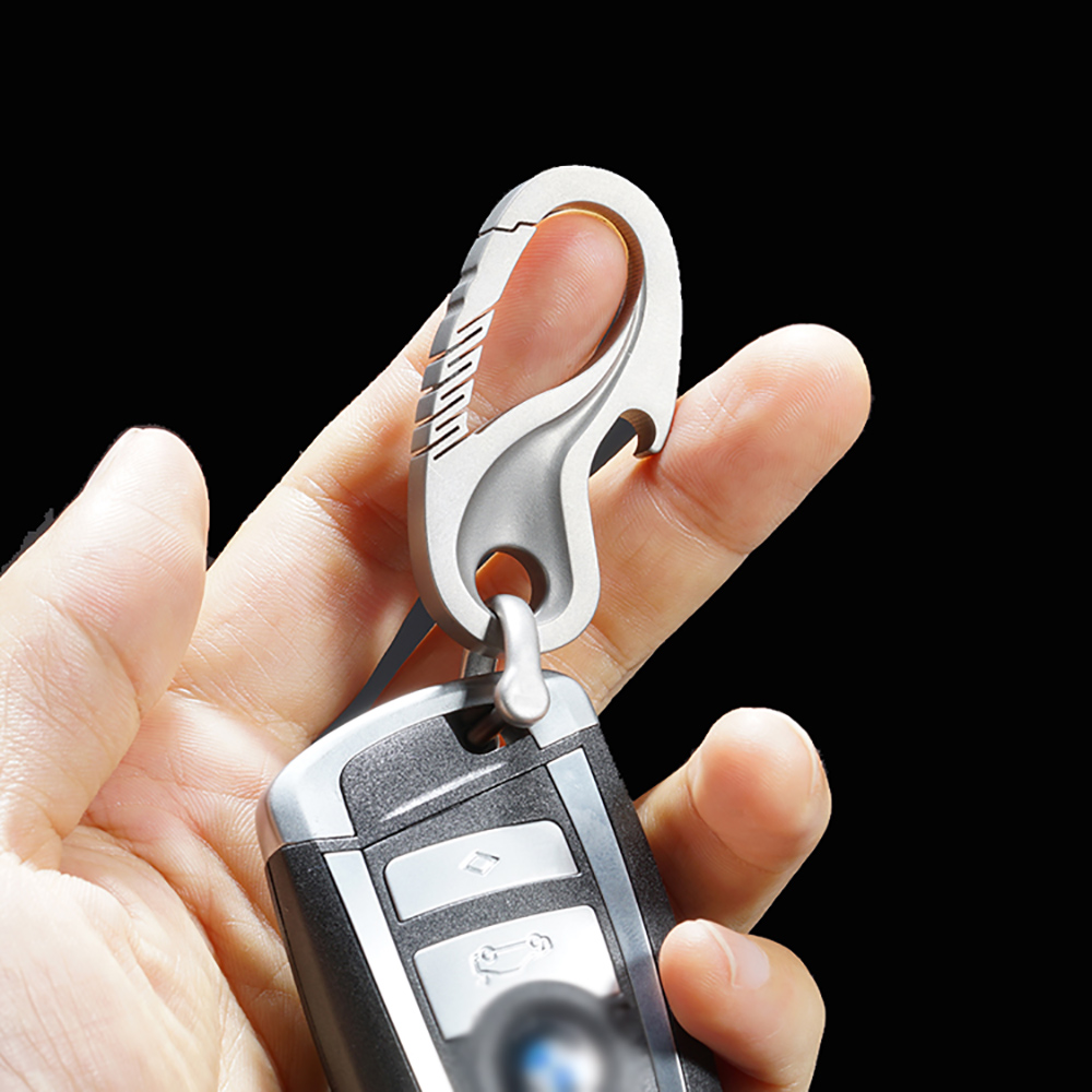 Mens Titanium Alloy Keyring Car Key Waist Keychain Key Chain Hanging Ring Gift 