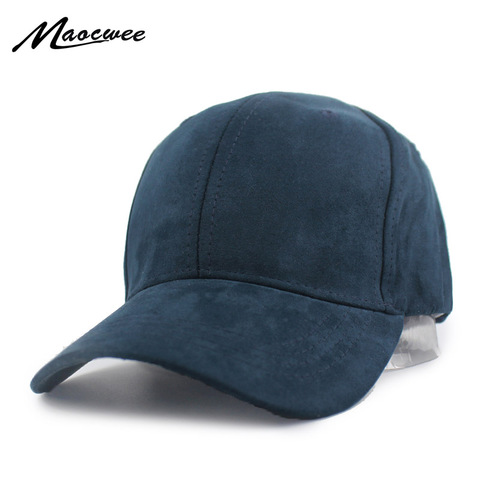 Pure color Faux Suede Baseball Cap Dad Hats Bone Snapback Can be adjusted Men's and Women's Leisure Sport Hats Accessories ► Photo 1/6