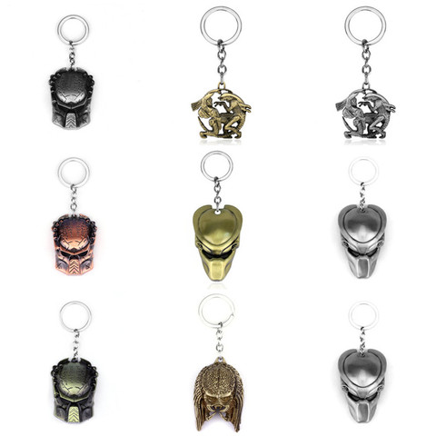 14 Style New Arrival AVP Alien predator Keychain Predator Mask 3D simulation Metal Key Chain Pendant Key Ring for fans ► Photo 1/6