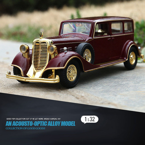 1/32 Alloy Emperor Retro Classic Vehicle Toy Cars Pull Back Light Sound Die Cast Model Car Toys ► Photo 1/6