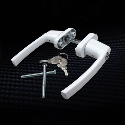 Plastic Steel Door double-sided Handle sliding push door handles 55-65MM with lock insurance ► Photo 1/1