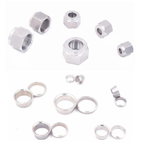 SS 304 Stainless Steel Double Ferrule Compression Connector 6mm 8mm 10mm 12mm 14mm 16mm Tube Parts Double Ferrule Nut ► Photo 1/4