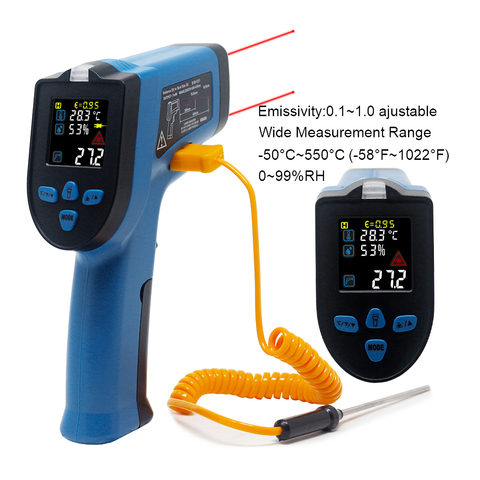 Infrared Thermometer Pyrometer Humidity Meter Digital Thermometer Non-Contact Temperature Humidity Meter Single Double laser ► Photo 1/6
