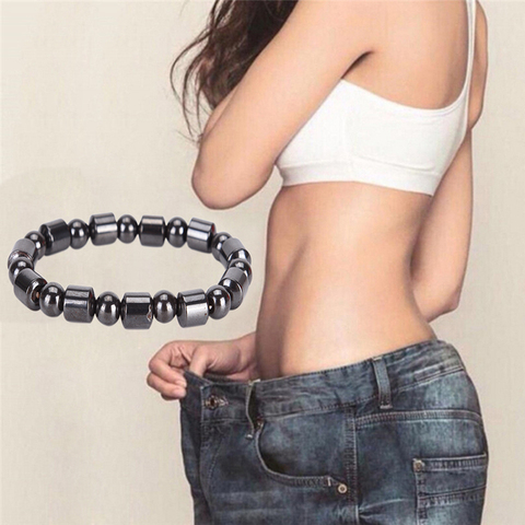 Adjustable Weight Loss Round Black Stone Therapy Bracelet Health Care Luxury Slimming Product ► Photo 1/6