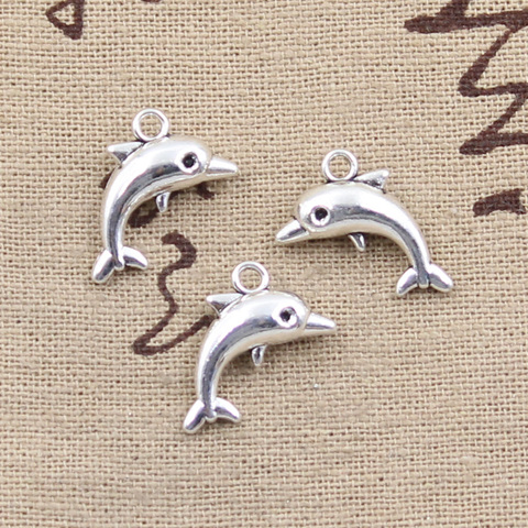 20pcs Charms Lovely Dolphin 18x11mm Antique Bronze Silver Color Pendants Making DIY Handmade Tibetan Silver Color Jewelry ► Photo 1/2