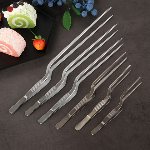 Stainless Steel Barbecue Tongs Serving Presentation Kitchen Tool Multiple Types Silver Plating Chef Food Tweezer BBQ Clip ► Photo 1/6