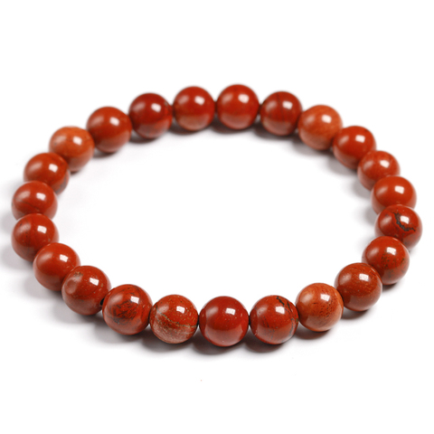 Natural Genuine Red Jasper Round Semi-precious Stones Beads 6 8 10 MM Bracelets Women Men Healing Jewelry Accessories Gift ► Photo 1/6