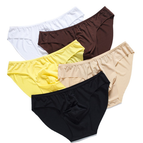 Underwear for men ice silk summer seamless briefs male casual underpants men's shorts gay underwear plus size pants wholesale ► Photo 1/6