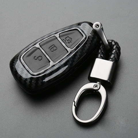 Carbon Fiber Key Remote Key Fob Case Cover Keychain for Ford Fiesta Focus 3 4 MK3 MK4 Mondeo Ecosport Kuga Focus ST ► Photo 1/6