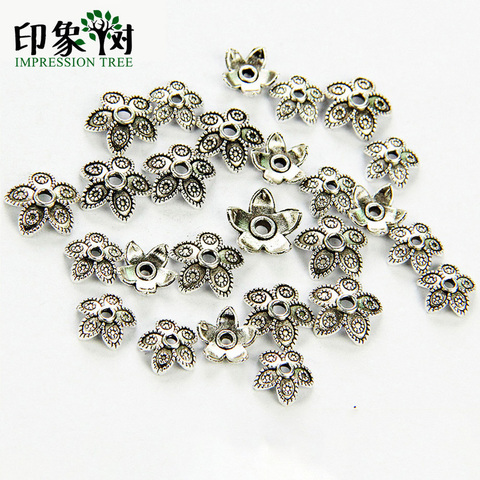 8/11mm Zinc Alloy Silver Flower Star Spacer End Beads Caps Charms For Jewelry Making Bracelet Accessories 848 ► Photo 1/5