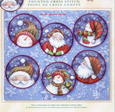 Top Quality Lovely Counted Cross Stitch Kit Ornament Santa Claus Father Snowman Snowmen Gift Christmas Tree Ornaments Dim 08789 ► Photo 1/1
