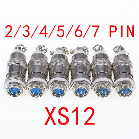 1PCS XS12 Aviation Plug 12mm 2 3 4 5 Pins Connector Air Plug Square/Round Socket ► Photo 1/3