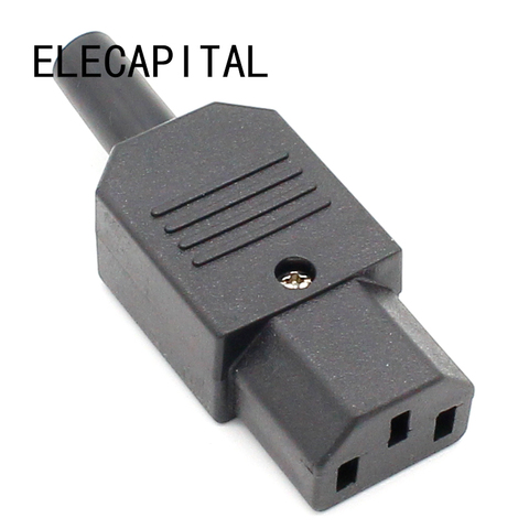 10pcs New Wholesale Price 10A 250V Black IEC C13 female Plug Rewirable Power Connector 3 pin AC Socket ► Photo 1/6