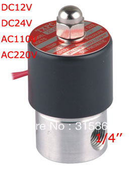 Free Shipping 1/4'' Stainless Steel Water Electric Solenoid Valve FKM 2S025-08 DC12V,DC24V,AC110V or AC220V ► Photo 1/2
