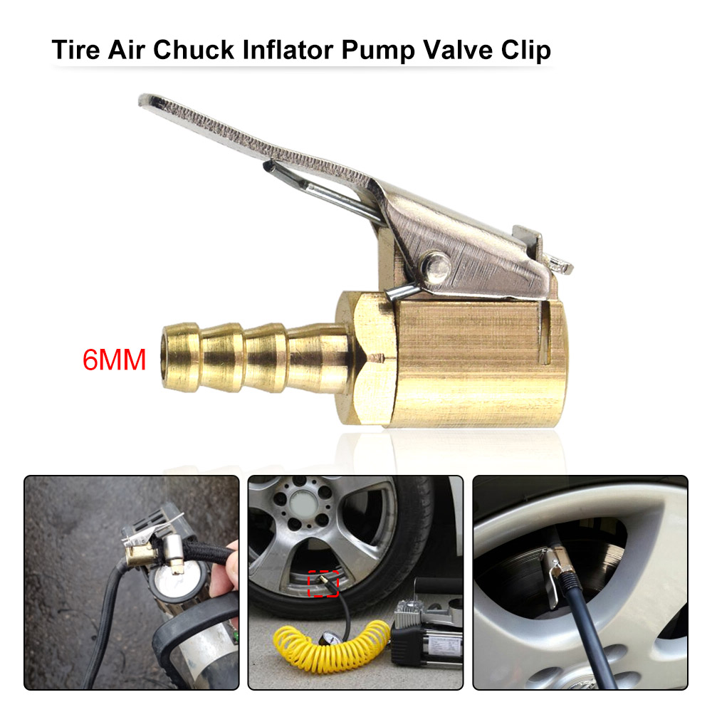 Car Tyre Wheel Tire Air Chuck Inflator Pump Valve Clip-on Connector Adaptor Tool 