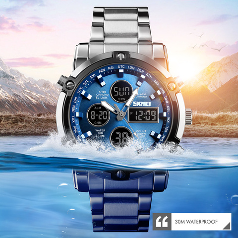 SKMEI 1389 Mens Quartz Analog Watch Luxury Fashion Sport Wristwatch Waterproof Stainless Male Watches Clock Relogio Masculino ► Photo 1/6