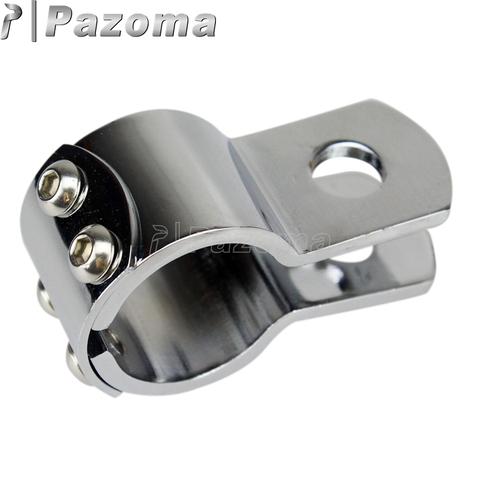 1 Pair Motorcycle Chrome Plated Clamps Supermoto Universal Engine Guard Footpeg Mount for 1 1/4
